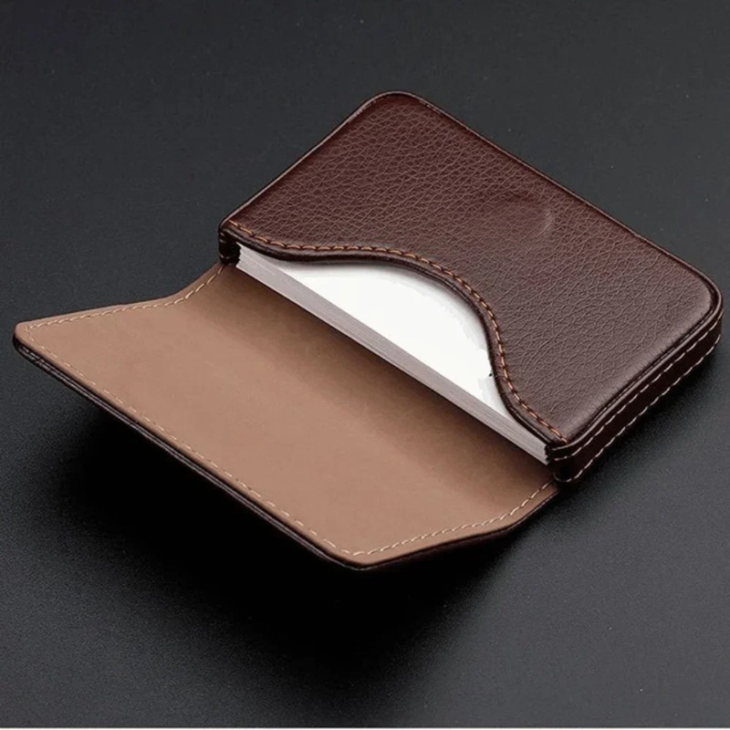 Men'S Fashion Visiting Card - Dompet Kartu Kredit Kulit PU Jahitan