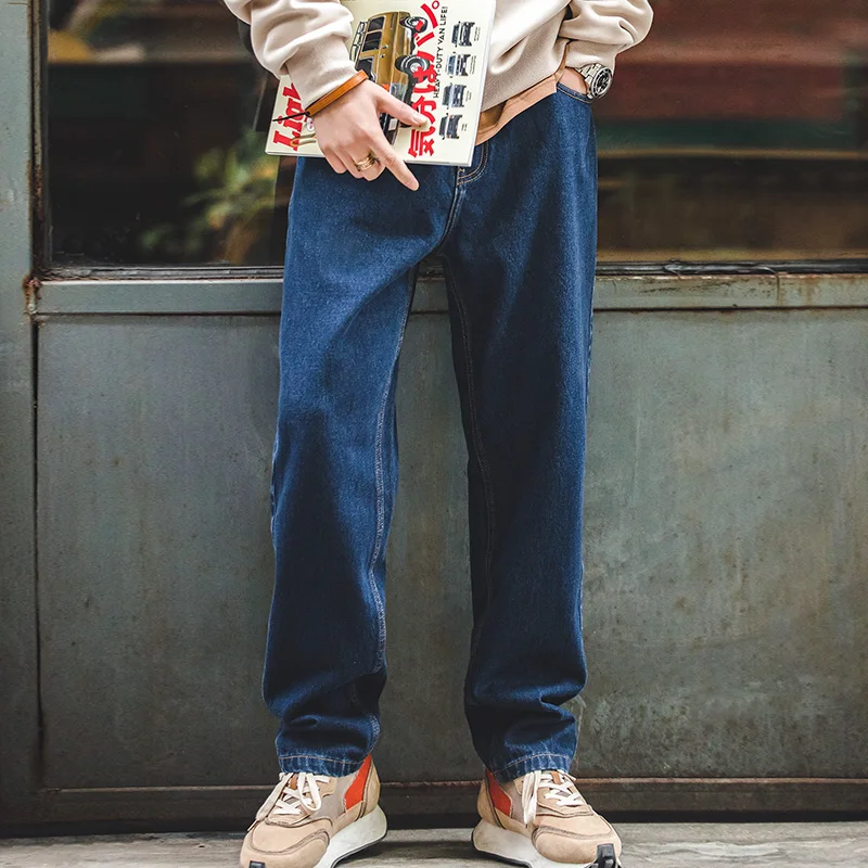 Men'S Fashion With Baggy Jeans - Maden Jeans Denim Dicuci 12.8 Oz
