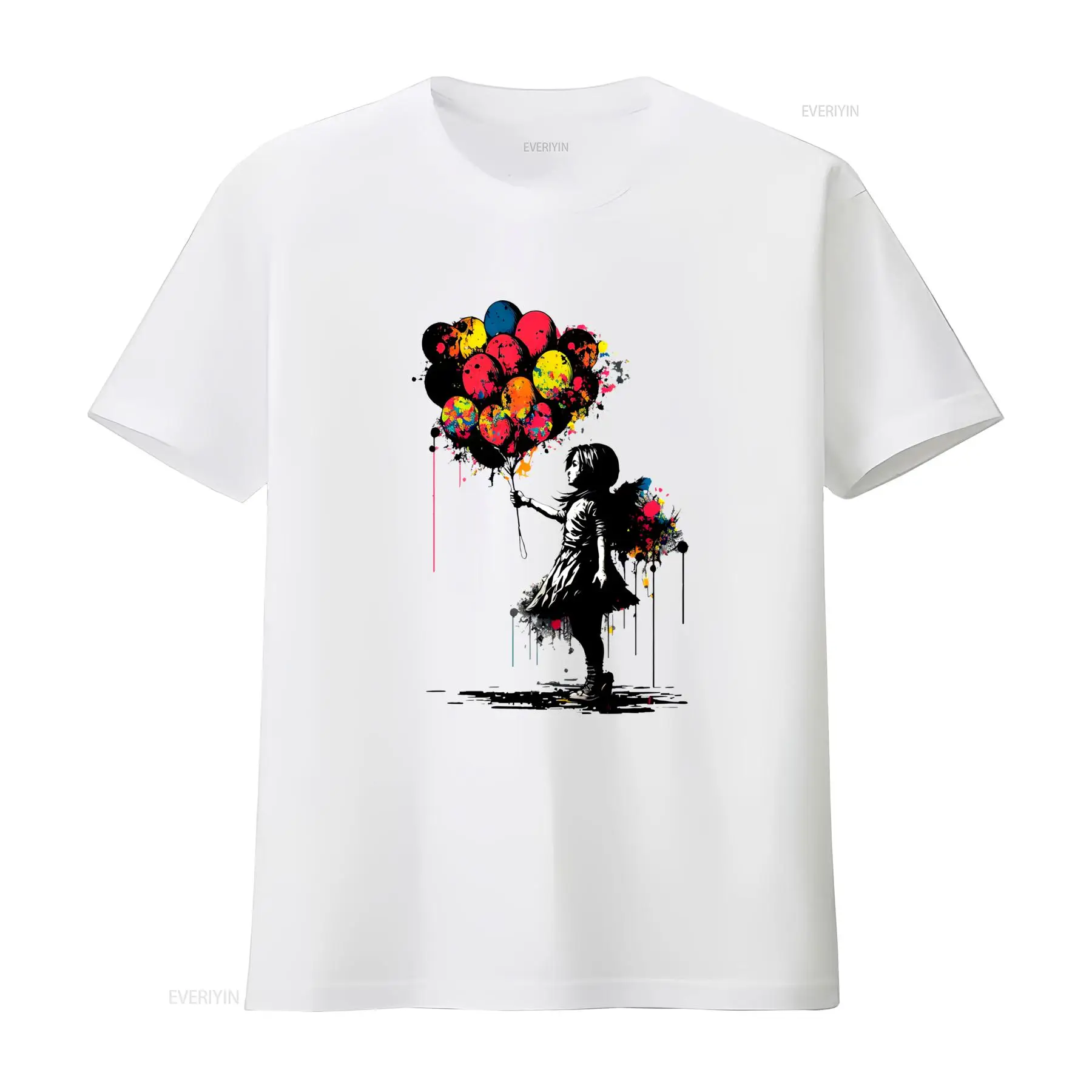Men'S Fashion Aesthetics - Kaos Banksy Peace Balloon Girl Art