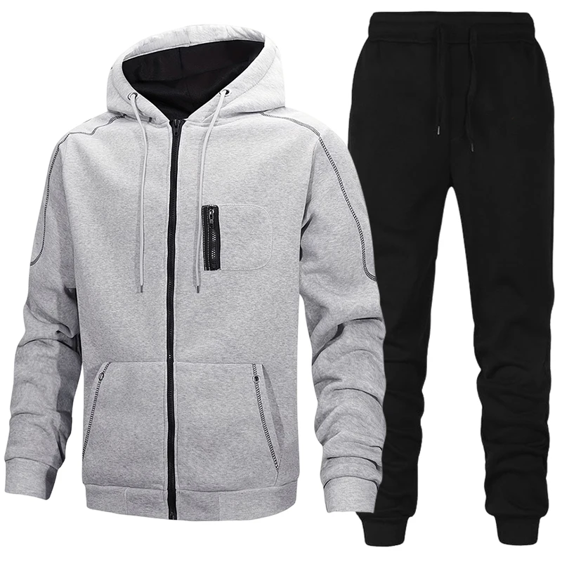 Men'S Fashion Zipper Hoodie - Setelan Olahraga Pria, Hoodie Kasual, Jaket