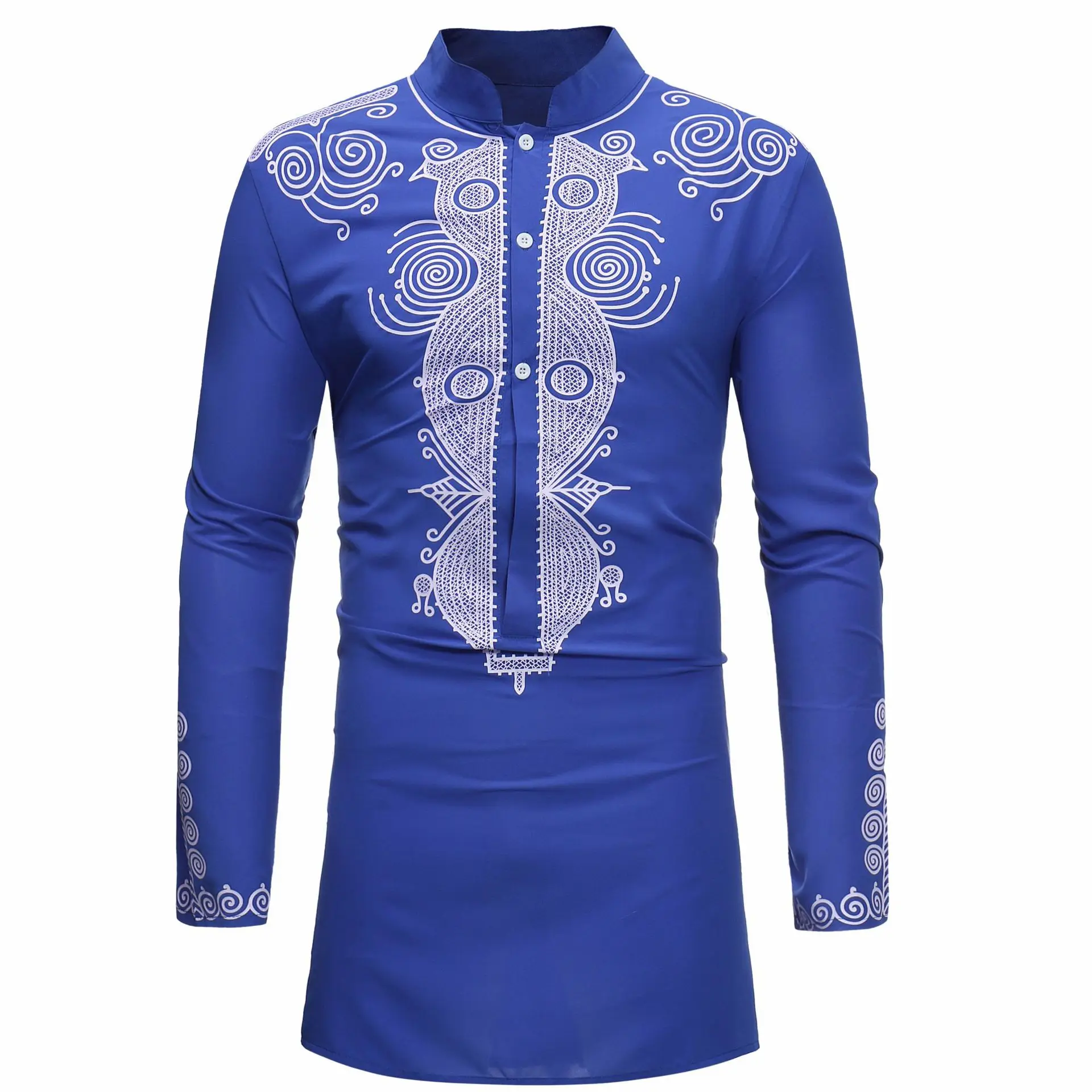 Men'S Fashion Kurta - Berdiri Kerah Kemeja Muslim Pria Pakaian