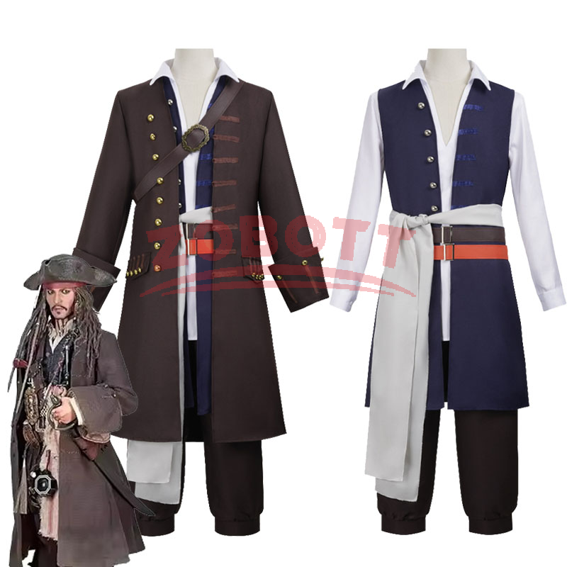 Trench Coat Men - Kostum Cosplay Kapten Jack Sparrow Pria