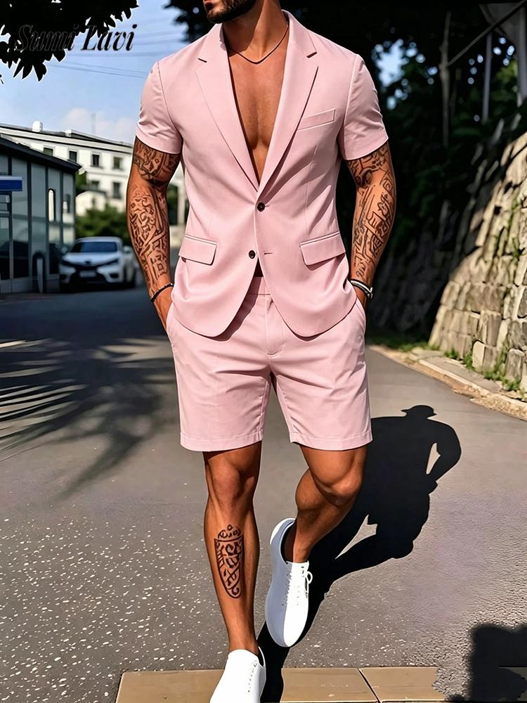 Mens Fashion Blazer - Setelan Pria Kasual Warna Solid Blazer