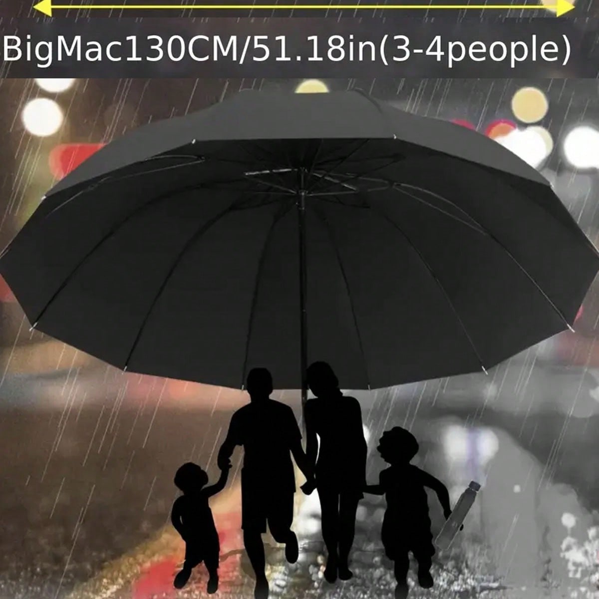 Men'S Fashion Umbrella - 1 Payung Tahan Angin 12-Rib Ukuran