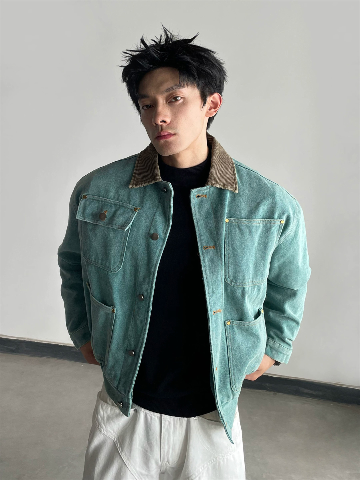 Mens Fashion Denim - Jaket Denim Vintage Baru Musim Gugur