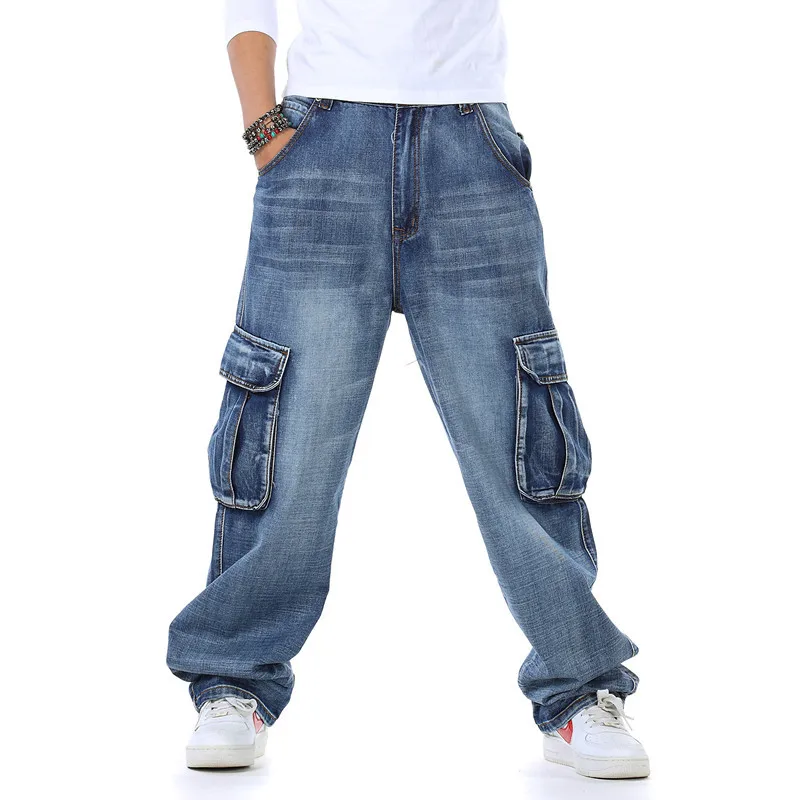 Men'S Fashion For Fat Guys - Celana jins pria longgar, celana Denim