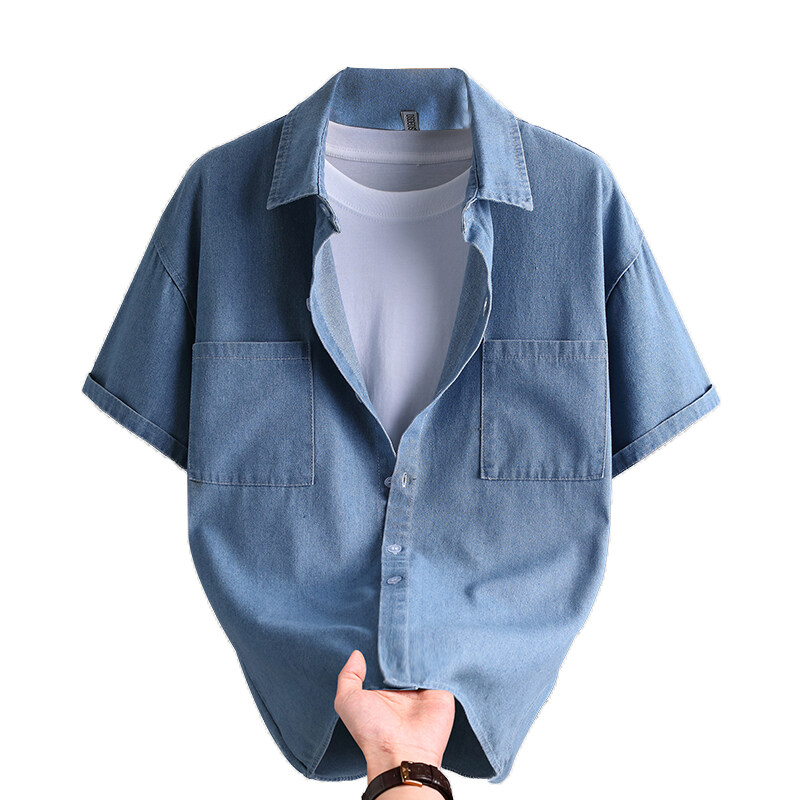 Mens Fashion Denim - Kemeja Denim Pria Mode Musim Panas