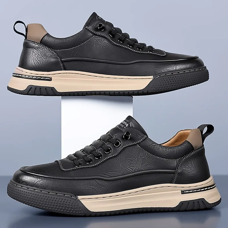 Mens Fashion Zapatos - Sepatu sneaker pria kulit sapi, sneaker