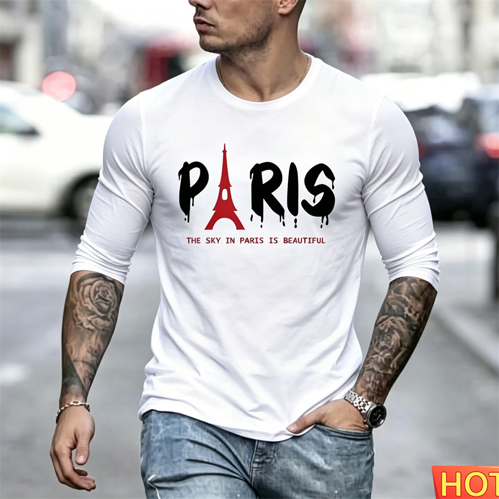 Paris Fashion Men - Kaos Lengan Panjang Pria Musim Gugur