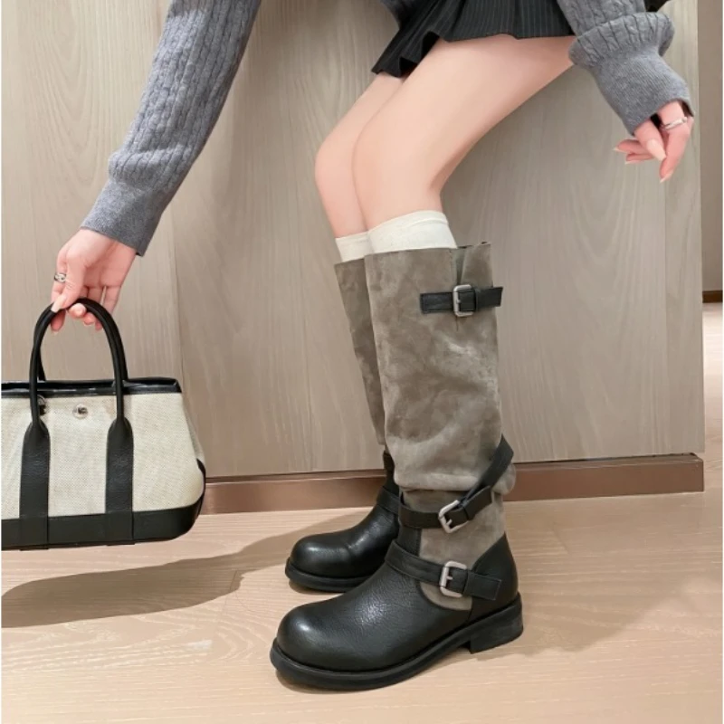 Mens Fashion Zapatos - Sepatu Bot Selutut Model Slip-On Mewah