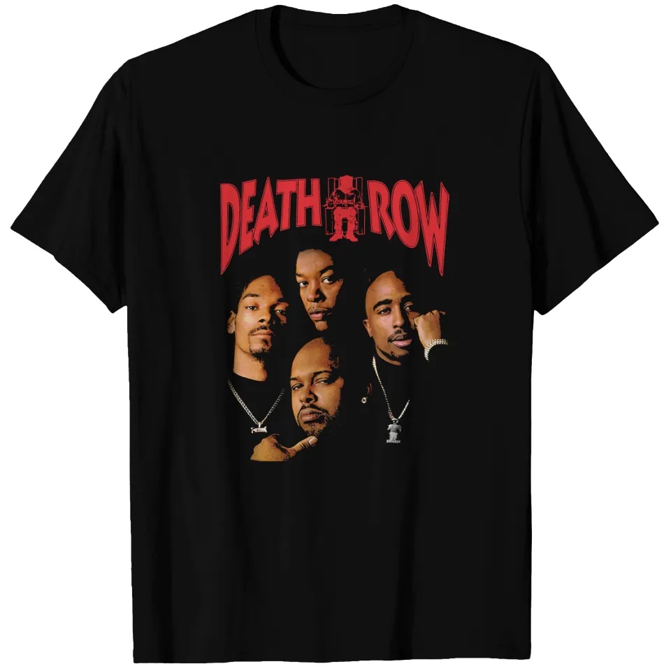 Mens Fashion Magazines - Kaos Hitam Bermotif Death Row Records
