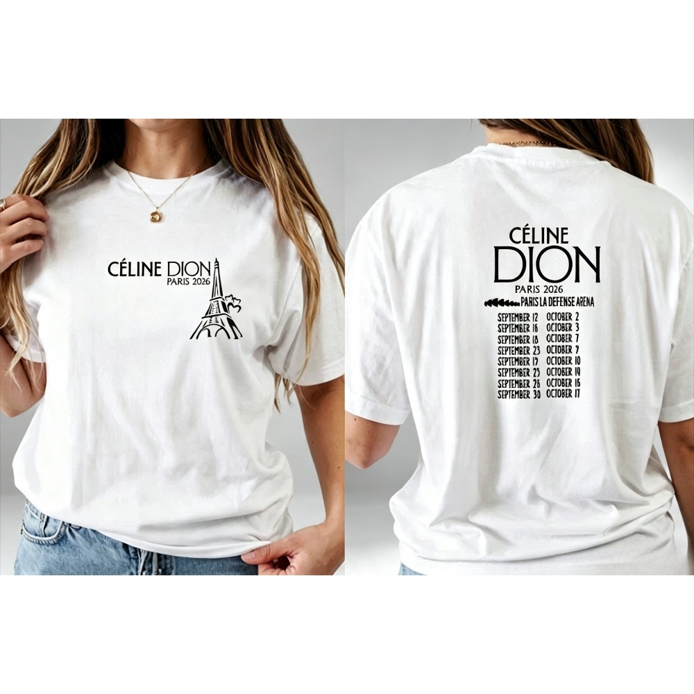 Paris Fashion Men - Kaos Pria Cetak Tanggal Tur Menara
