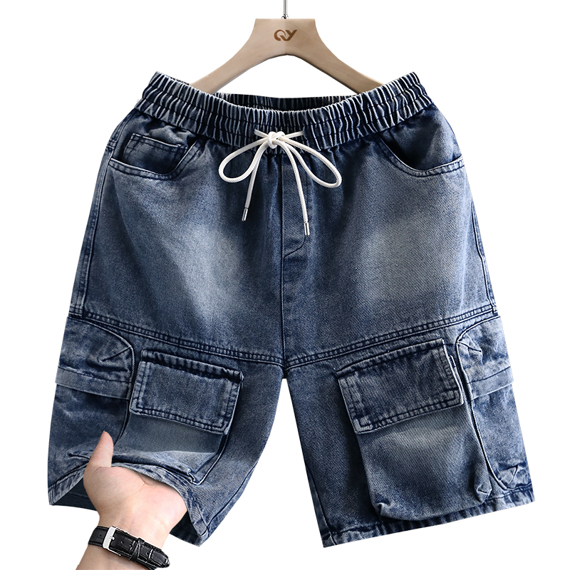 Mens Fashion Denim - Celana Pendek Kargo Pria Celana 5