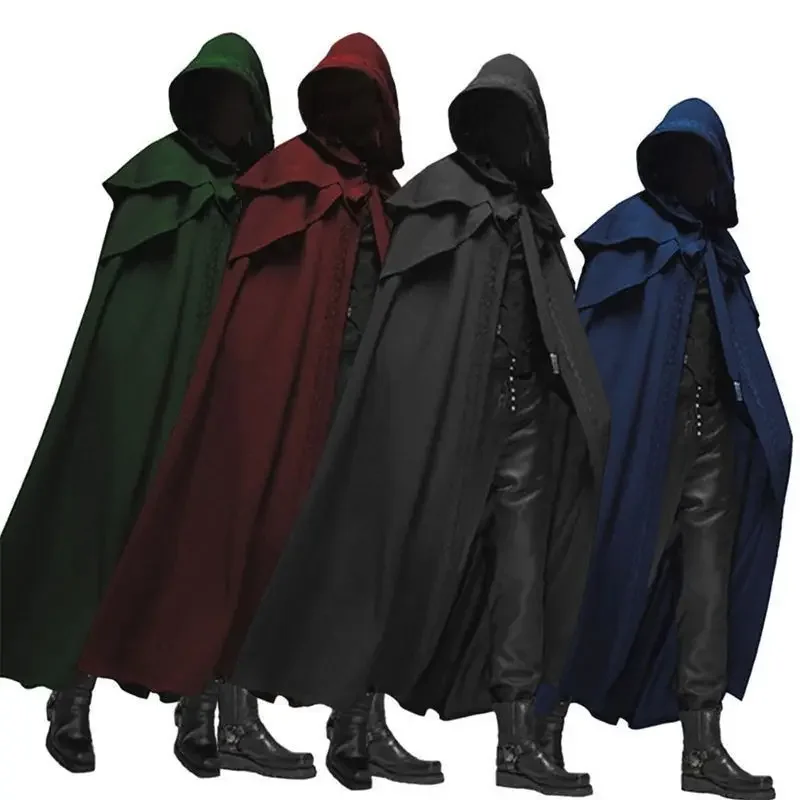 Trench Coat Men - Pakaian Cosplay Biksu Pria, Jubah Panjang