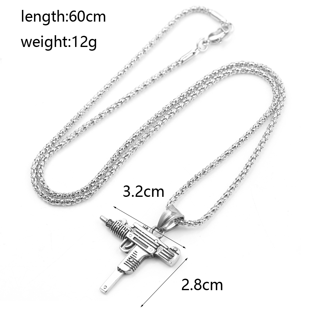 Kalung Liontin Senapan Mesin U - Mens Fashion Show ulasan dan harga