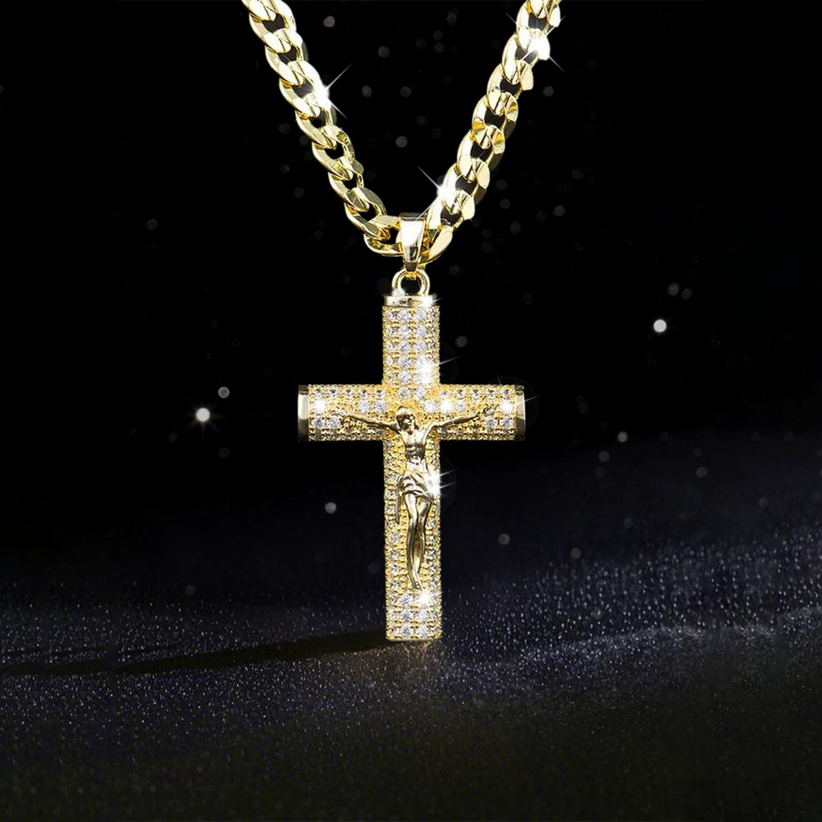 Kalung Salib Berlapis Emas unt - Men'S Fashion Gold Chain ulasan dan harga