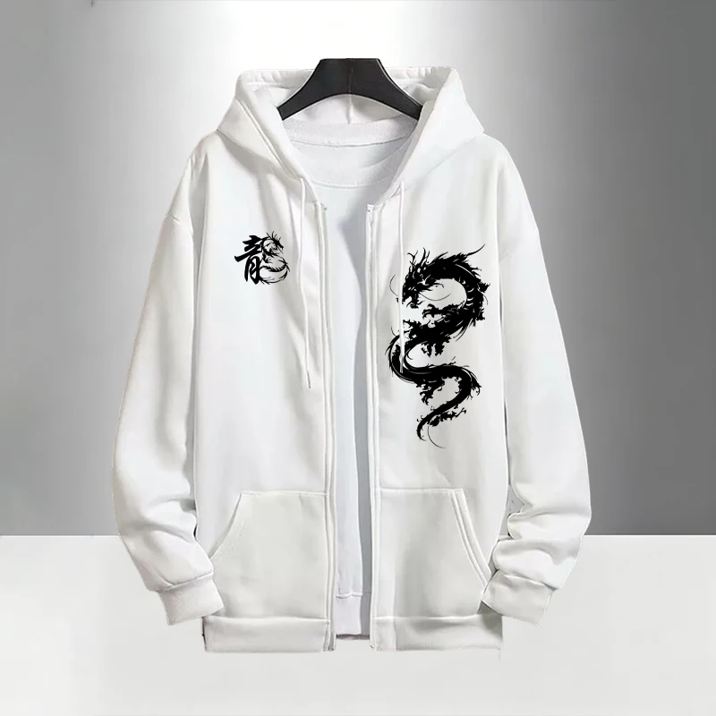 Setelan Olahraga Motif Naga Ci - Men'S Fashion Zipper Hoodie ulasan dan harga