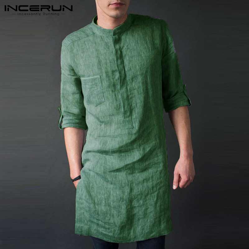 INCERUN kaus Midi lengan panja - Men'S Fashion Kurta ulasan dan harga