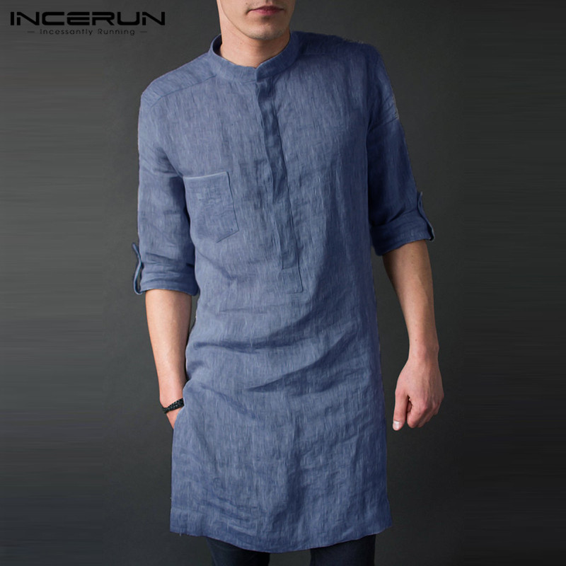 INCERUN kaus Midi lengan panja - Men'S Fashion Kurta ulasan dan harga