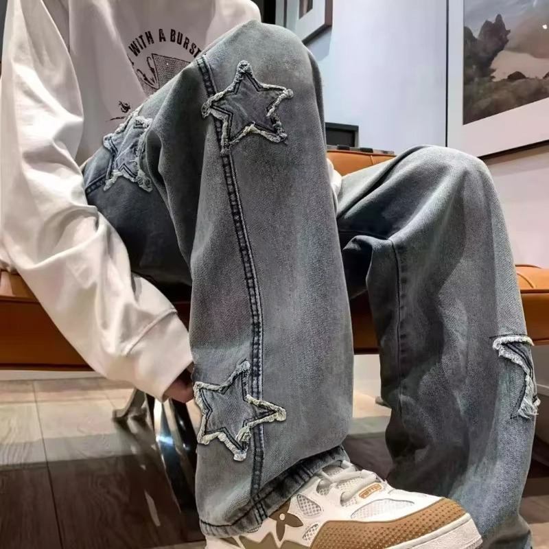 Jeans Longgar Fashion Bordir B - Men'S Fashion With Baggy Jeans ulasan dan harga
