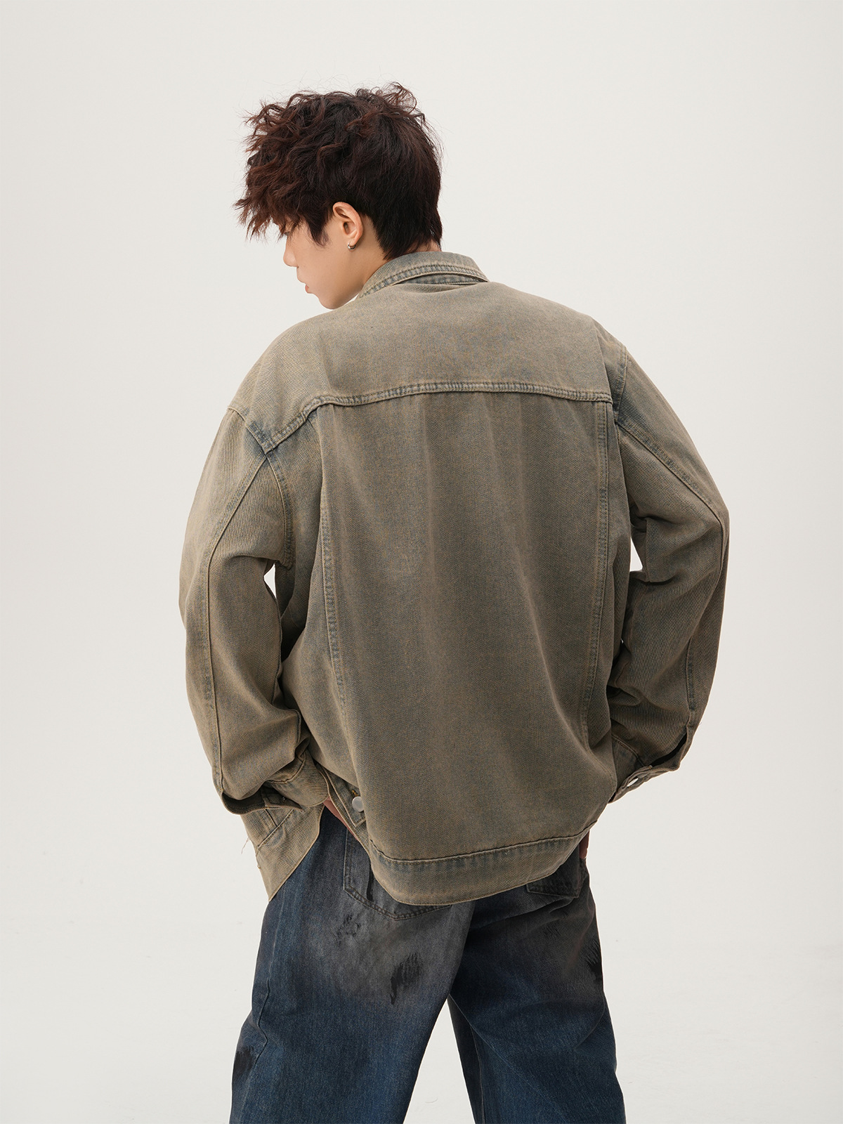 Jaket Denim Robek Gaya Amerika - Mens Fashion Denim ulasan dan harga