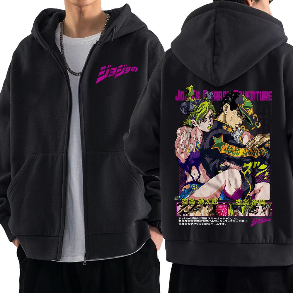 Hoodie Ritsleting Anime Jojo B - Men'S Fashion Zipper Hoodie ulasan dan harga