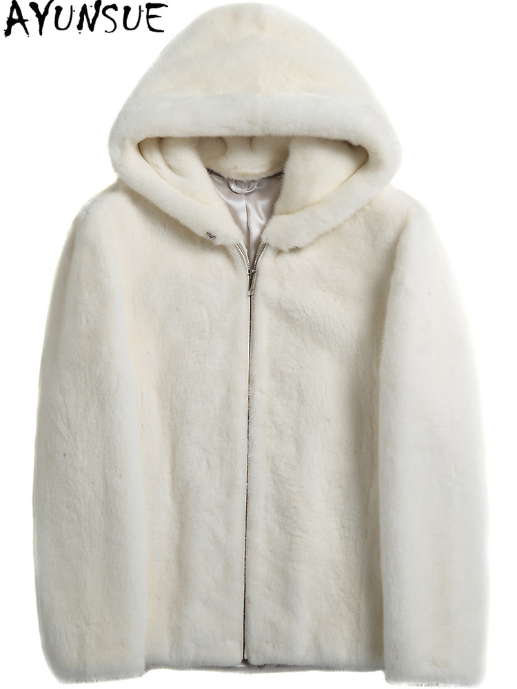 AYUSNUE Mantel Bulu Mink Alami - Men'S Fashion Zipper Hoodie ulasan dan harga