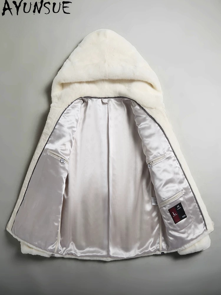 AYUSNUE Mantel Bulu Mink Alami - Men'S Fashion Zipper Hoodie ulasan dan harga