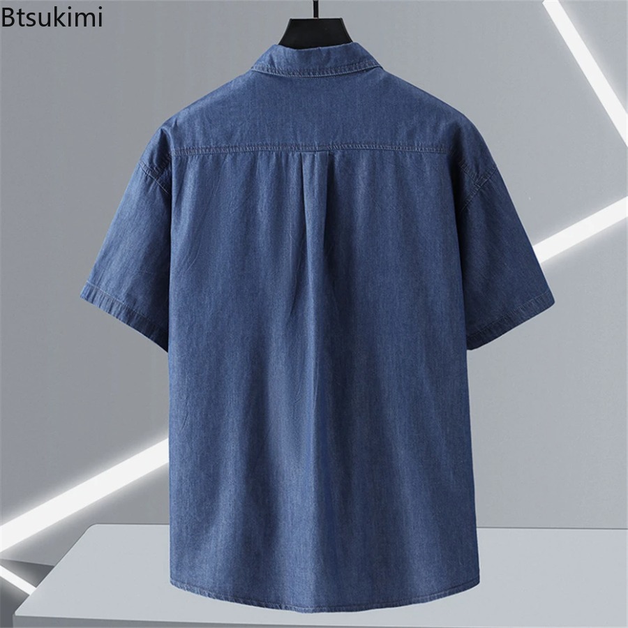 Kemeja Denim Katun Murni Ukura - Men'S Fashion For Fat Guys ulasan dan harga