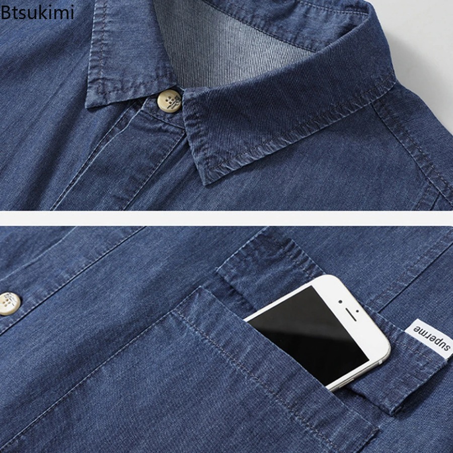 Kemeja Denim Katun Murni Ukura - Men'S Fashion For Fat Guys ulasan dan harga