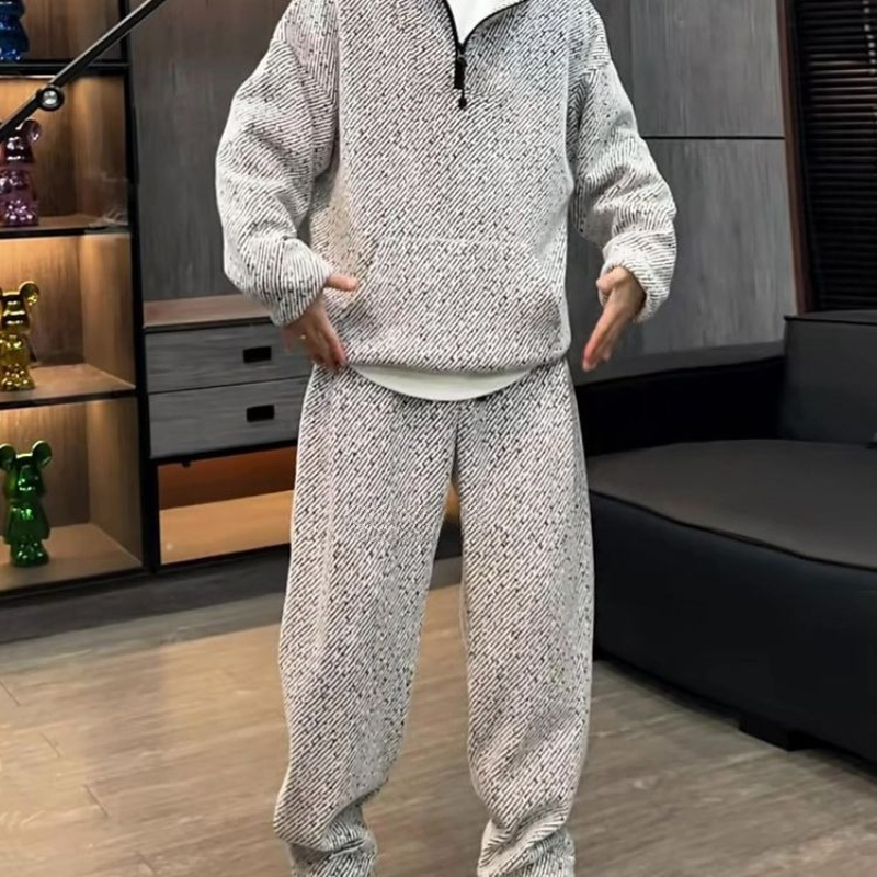 Setelan Hoodie Pria Bergaris T - Men'S Fashion Zipper Hoodie ulasan dan harga