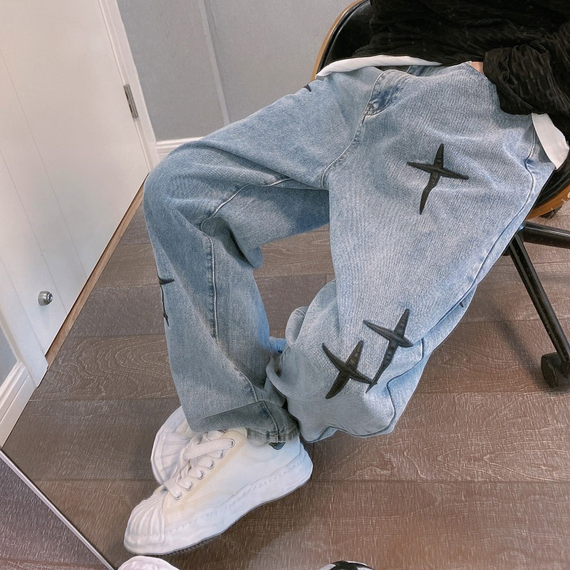 Cetak Jeans pria 2023 baru Str - Men'S Fashion With Baggy Jeans ulasan dan harga
