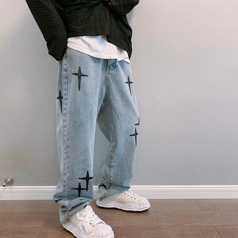 Cetak Jeans pria 2023 baru Str - Men'S Fashion With Baggy Jeans ulasan dan harga
