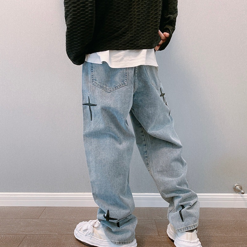 Cetak Jeans pria 2023 baru Str - Men'S Fashion With Baggy Jeans ulasan dan harga