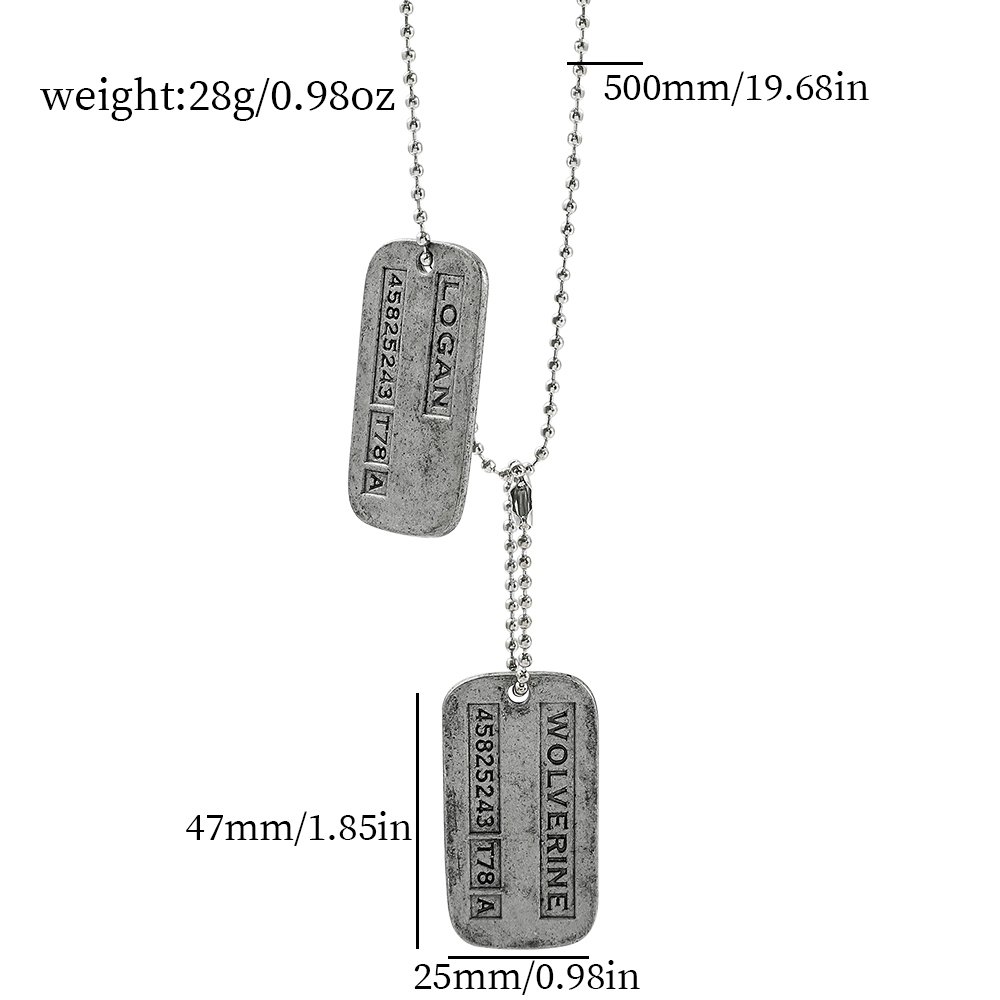 Kalung Kartu Militer X-Men Wol - Mens Fashion Show ulasan dan harga