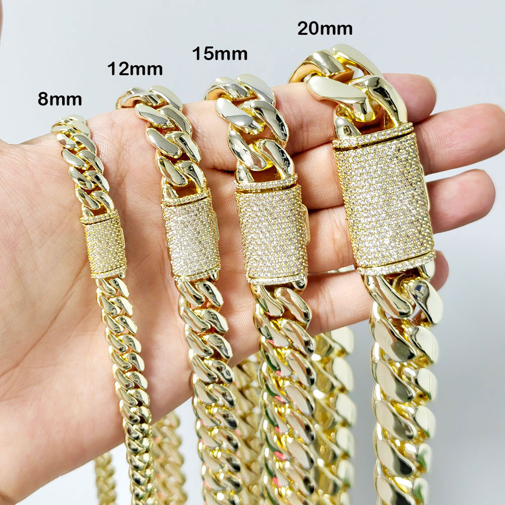 Kalung Rantai Cuban Link Miami - Men'S Fashion Gold Chain ulasan dan harga