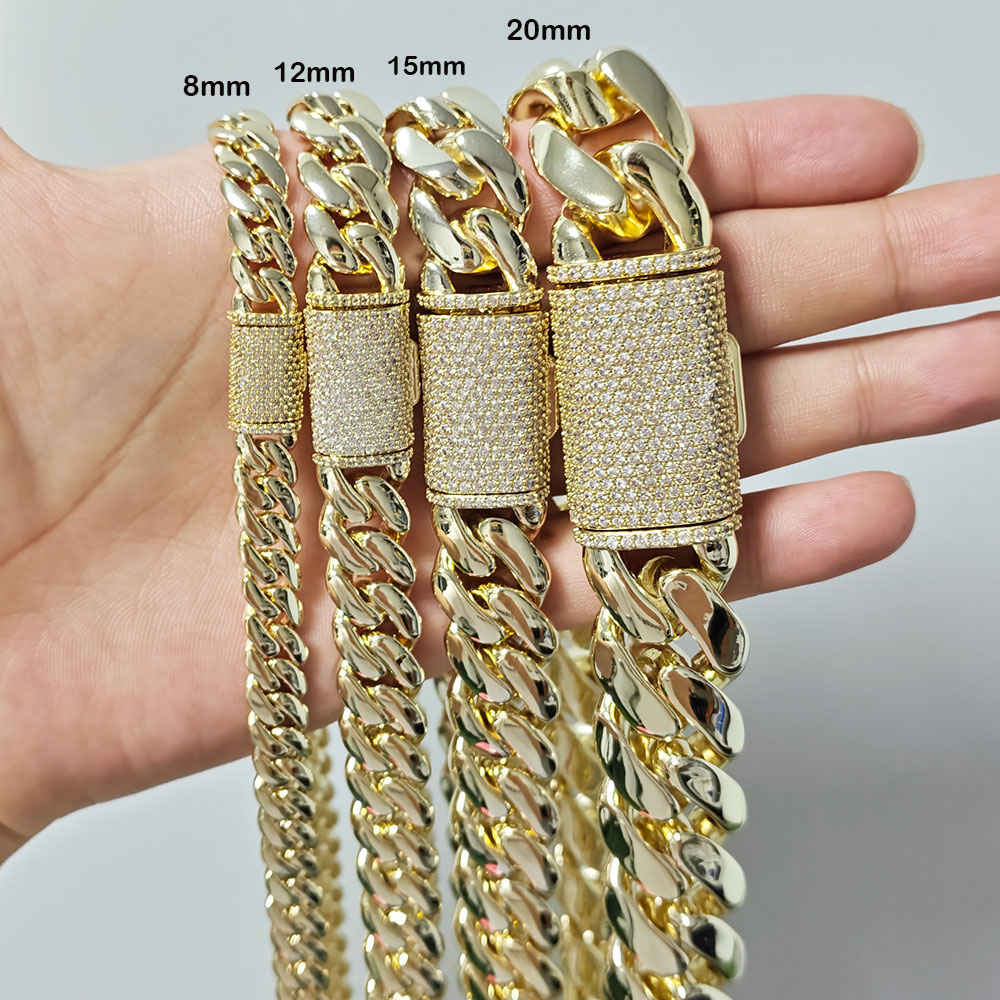 Kalung Rantai Cuban Link Miami - Men'S Fashion Gold Chain ulasan dan harga