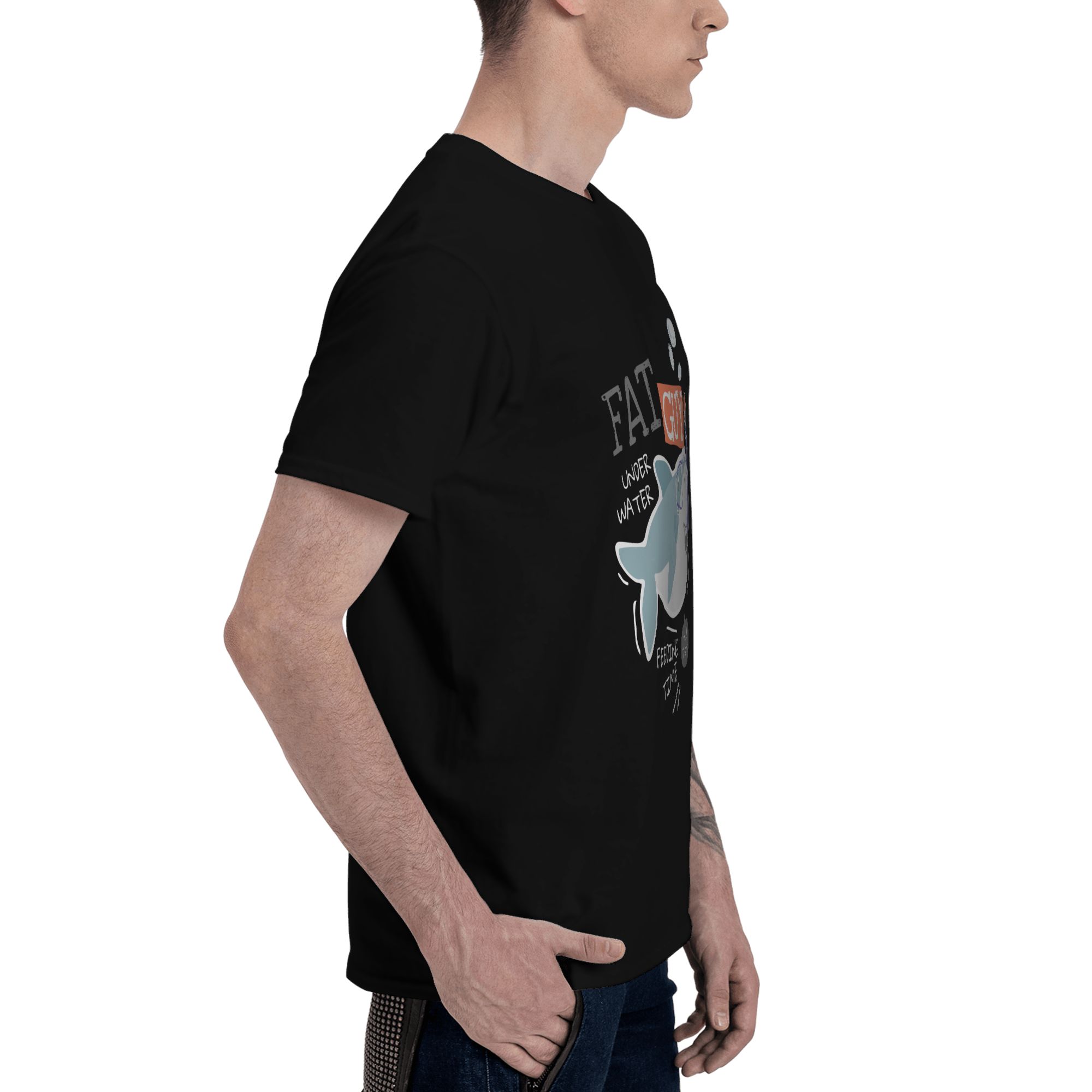Kaos Pria dengan Motif Hiu Gem - Men'S Fashion For Fat Guys ulasan dan harga