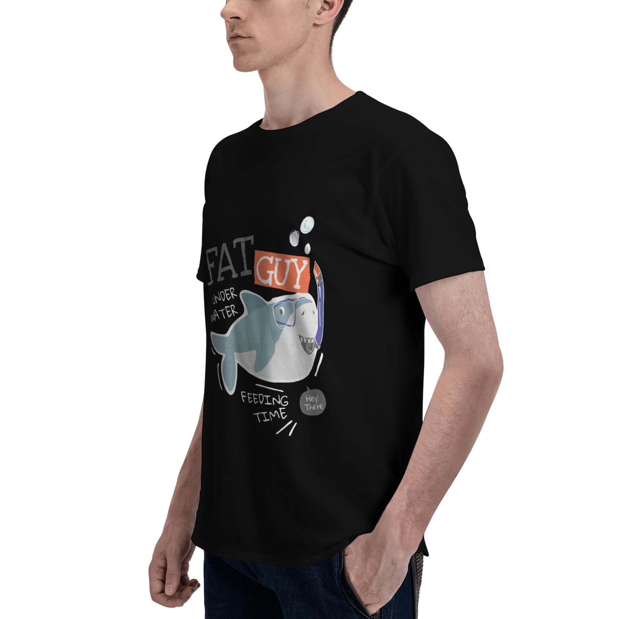 Kaos Pria dengan Motif Hiu Gem - Men'S Fashion For Fat Guys ulasan dan harga