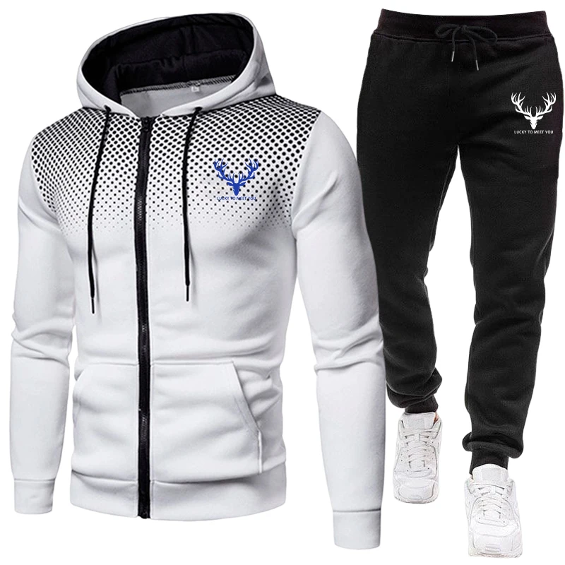 Set Hoodie dan Celana Olahraga - Men'S Fashion Zipper Hoodie ulasan dan harga