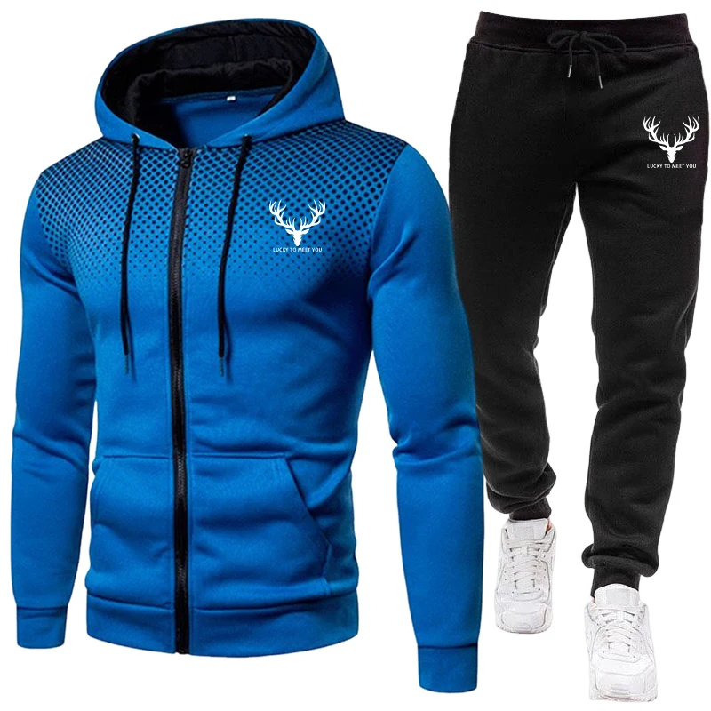 Set Hoodie dan Celana Olahraga - Men'S Fashion Zipper Hoodie ulasan dan harga