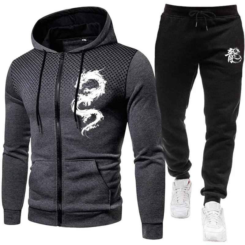 Setelan Olahraga Pria Terbaru  - Men'S Fashion Zipper Hoodie ulasan dan harga