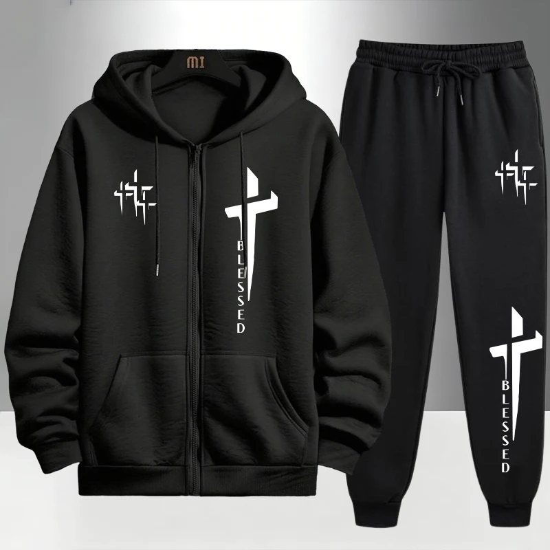 Setelan Training Pria Motif Sa - Men'S Fashion Zipper Hoodie ulasan dan harga