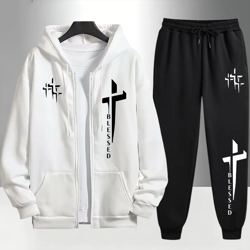 Setelan Training Pria Motif Sa - Men'S Fashion Zipper Hoodie ulasan dan harga