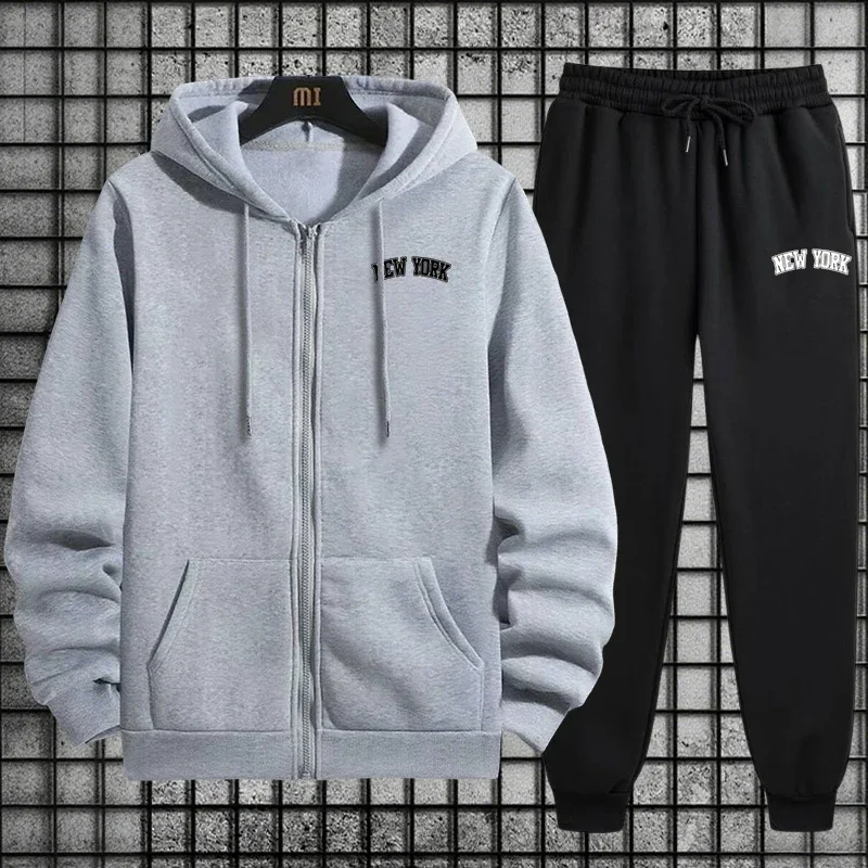 Setelan Olahraga Pria Berkuali - Men'S Fashion Zipper Hoodie ulasan dan harga